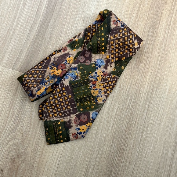 Lorenzo 1964 Vintage Silk Tie Abstract Floral & Geometric Print – Made in Italy - Picture 1 of 4